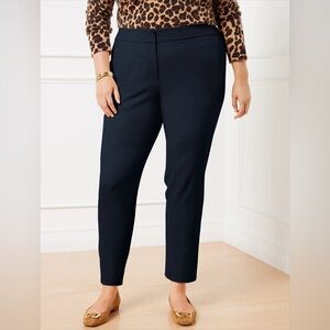 TALBOTS CHATHAM COTTON BI-STRETCH SLIM ANKLE PANTS - SOLID - CURVY FIT